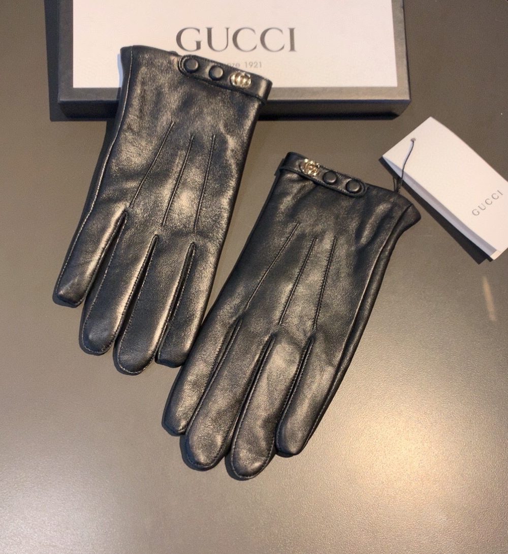 Gucci Gloves With Signature Double G Motif In Black