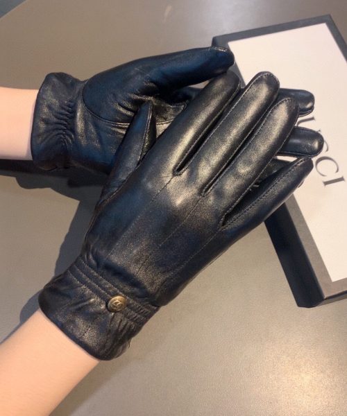 Gucci Gloves With Signature Double G Motif In Black