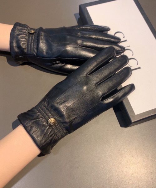 Gucci Gloves With Signature Double G Motif In Black