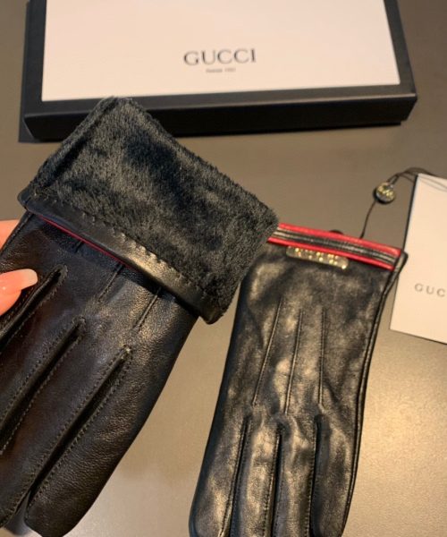 Gucci Gloves With Signature Double G Motif In Black