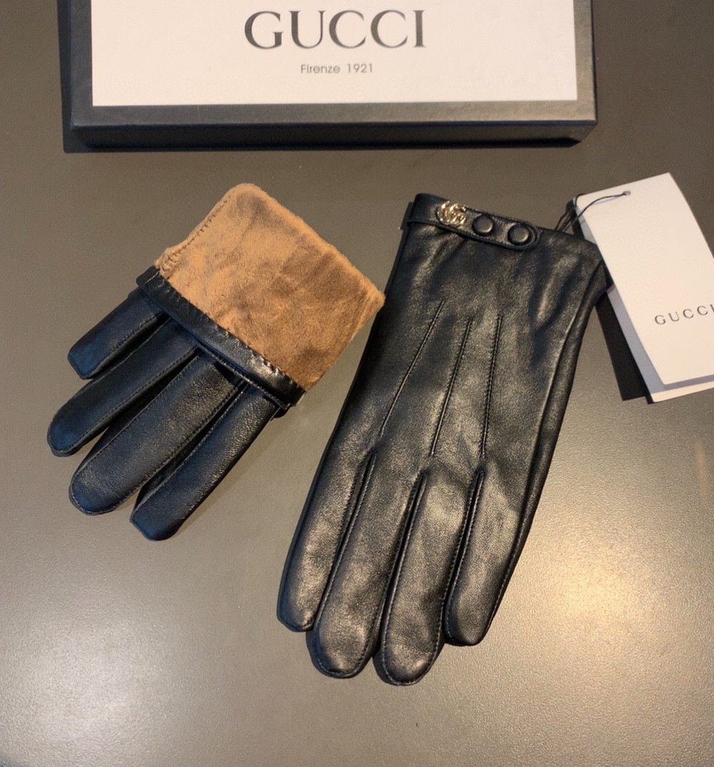 Gucci Gloves With Signature Double G Motif In Black