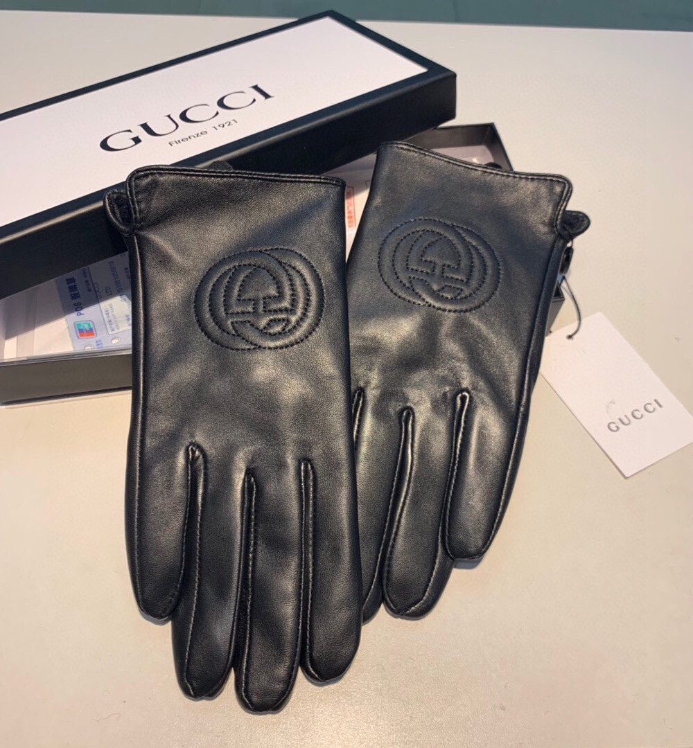 Gucci Gloves With Signature Double G Motif In Black