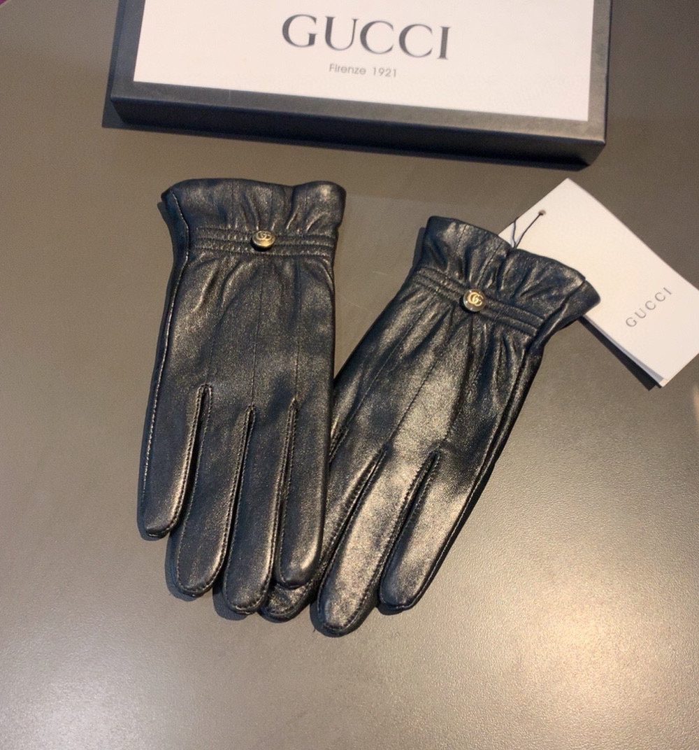 Gucci Gloves With Signature Double G Motif In Black