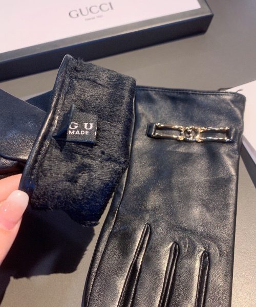 Gucci Gloves With Signature Double G Motif In Black