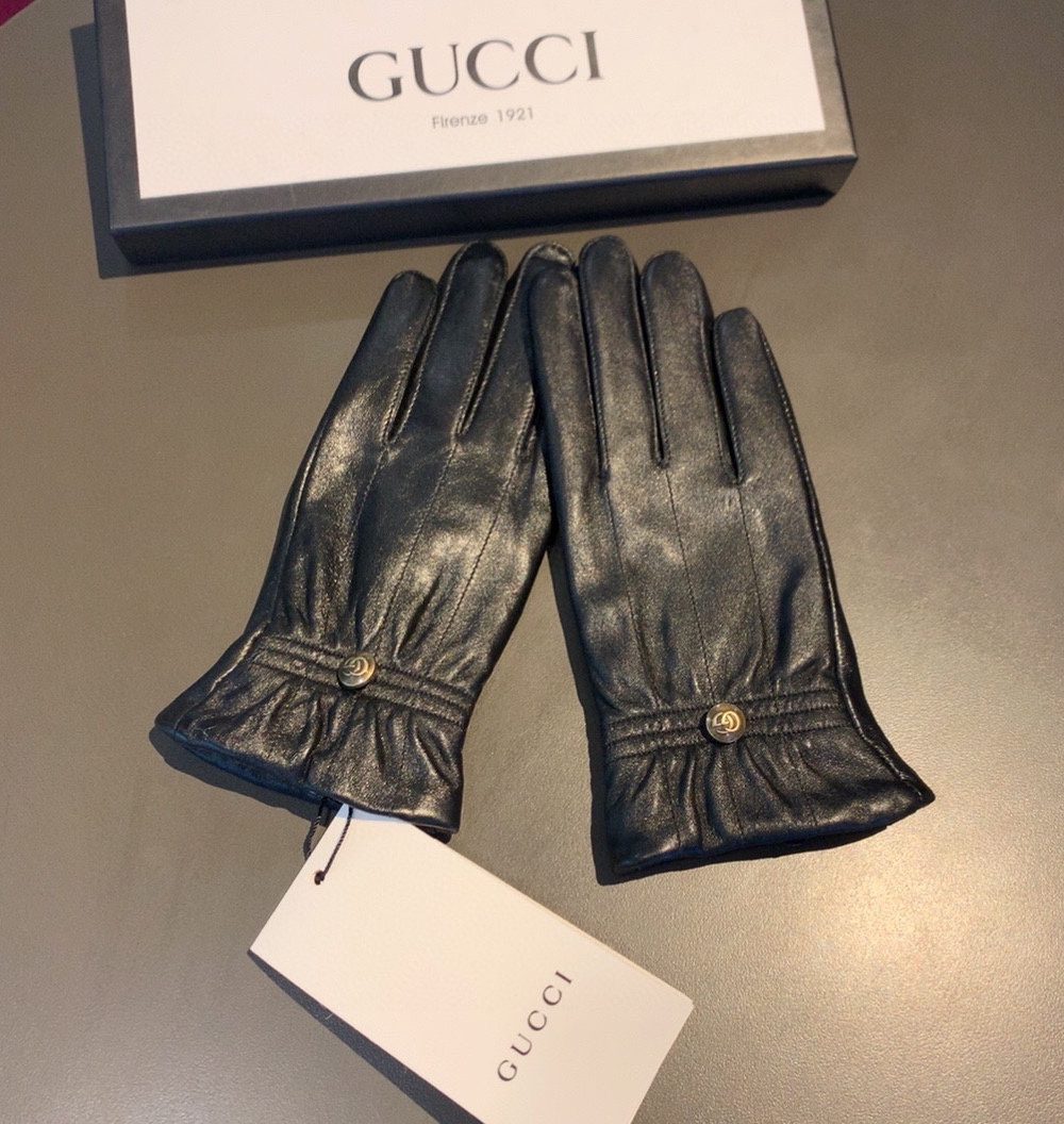 Gucci Gloves With Signature Double G Motif In Black