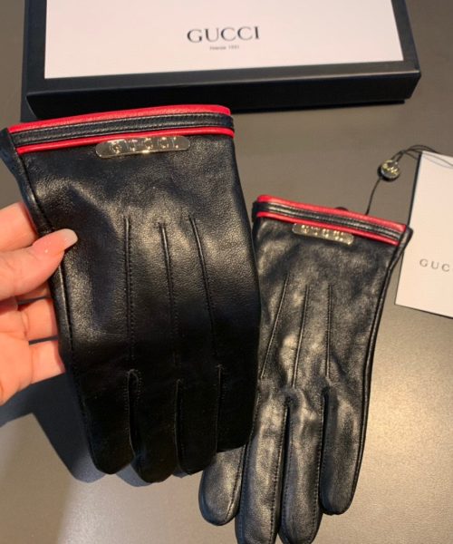 Gucci Gloves With Signature Double G Motif In Black