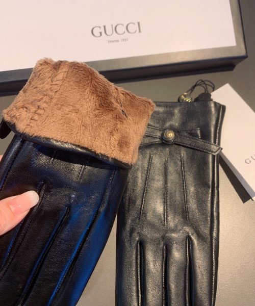 Gucci Gloves With Signature Double G Motif In Black