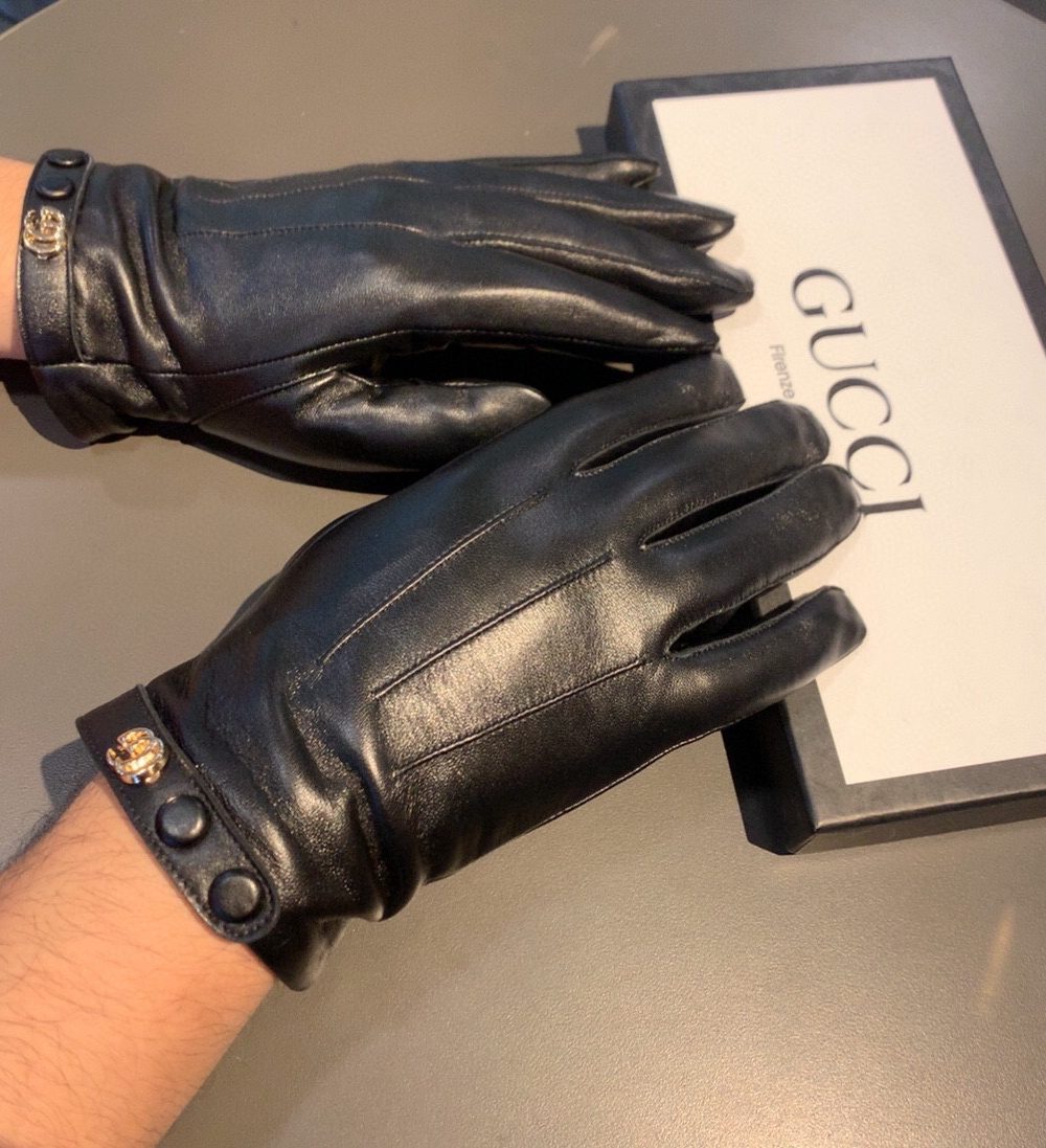 Gucci Gloves With Signature Double G Motif In Black