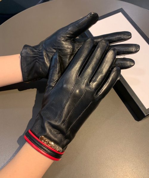 Gucci Gloves With Signature Double G Motif In Black