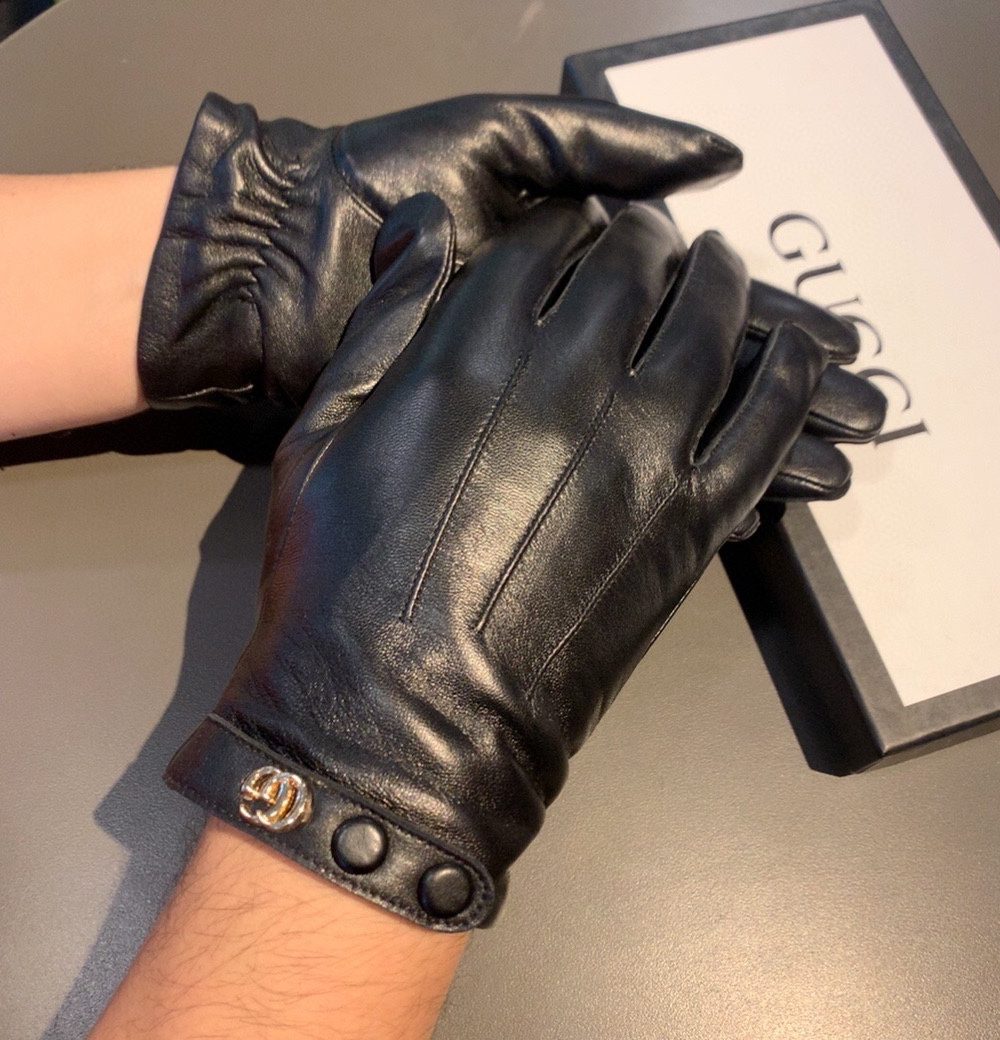 Gucci Gloves With Signature Double G Motif In Black