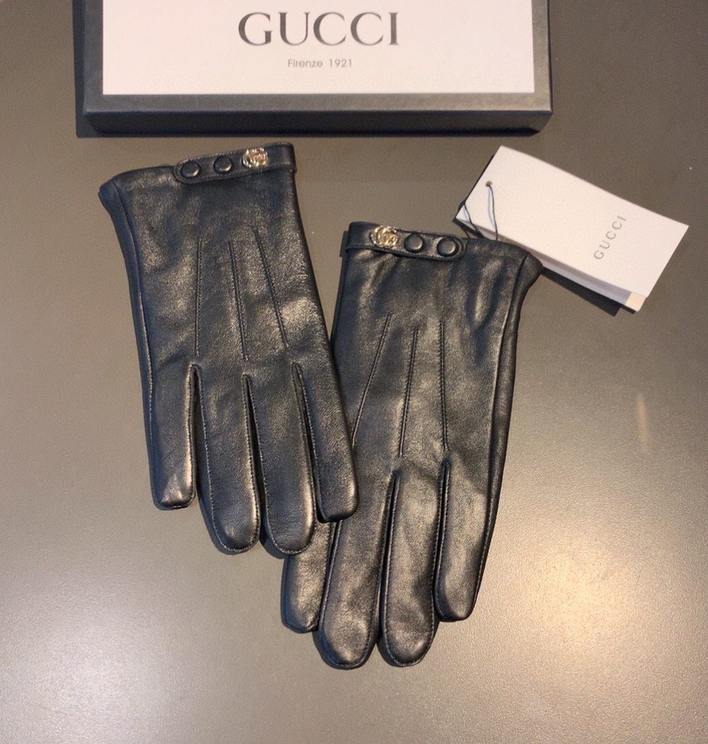 Gucci Gloves With Signature Double G Motif In Black