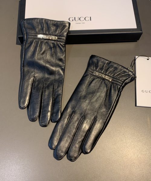 Gucci Gloves With Signature Double G Motif In Black