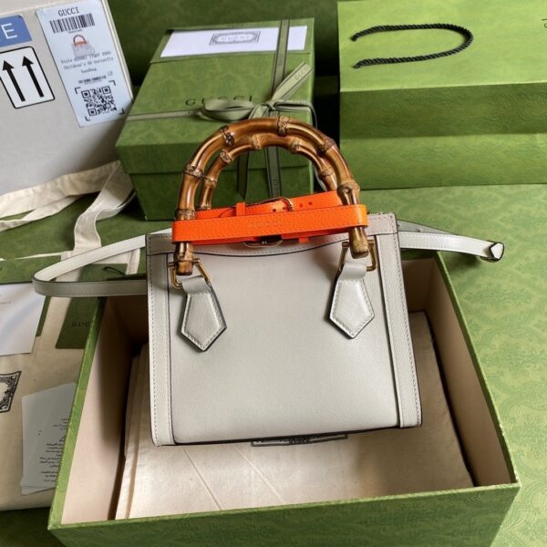 1:1 Replica Gucci Gucci Diana Mini Tote Bag White For Women 8in/20cm GG ‎702732 U3ZDT 9196