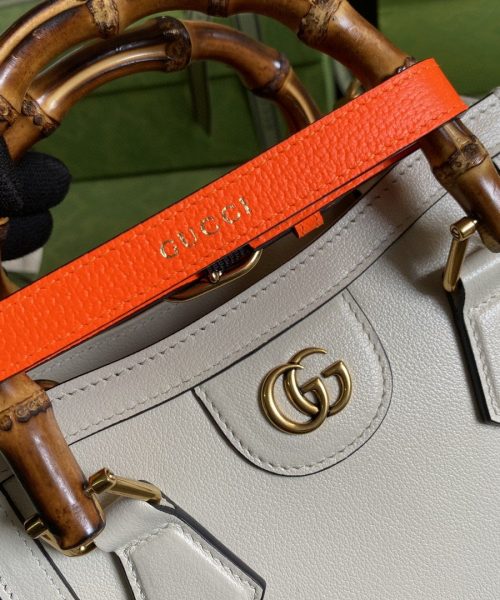 1:1 Replica Gucci Gucci Diana Mini Tote Bag White For Women 8in/20cm GG ‎702732 U3ZDT 9196