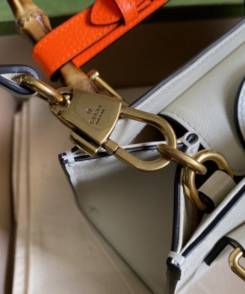 1:1 Replica Gucci Gucci Diana Mini Tote Bag White For Women 8in/20cm GG ‎702732 U3ZDT 9196
