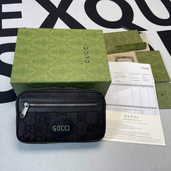 1:1 Replica Gucci Gucci Off The Grid Belt Bag Black GG ECONYL® For Men  9.5in/24cm GG 631341 H9HBN 1000