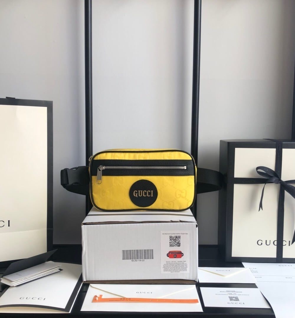 1:1 Replica Gucci Gucci Off The Grid Belt Bag Yellow GG ECONYL® For Men  9.5in/24cm GG