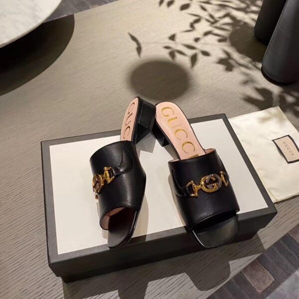 Gucci Gucci Zumi Slide Sandals Black For Women GG