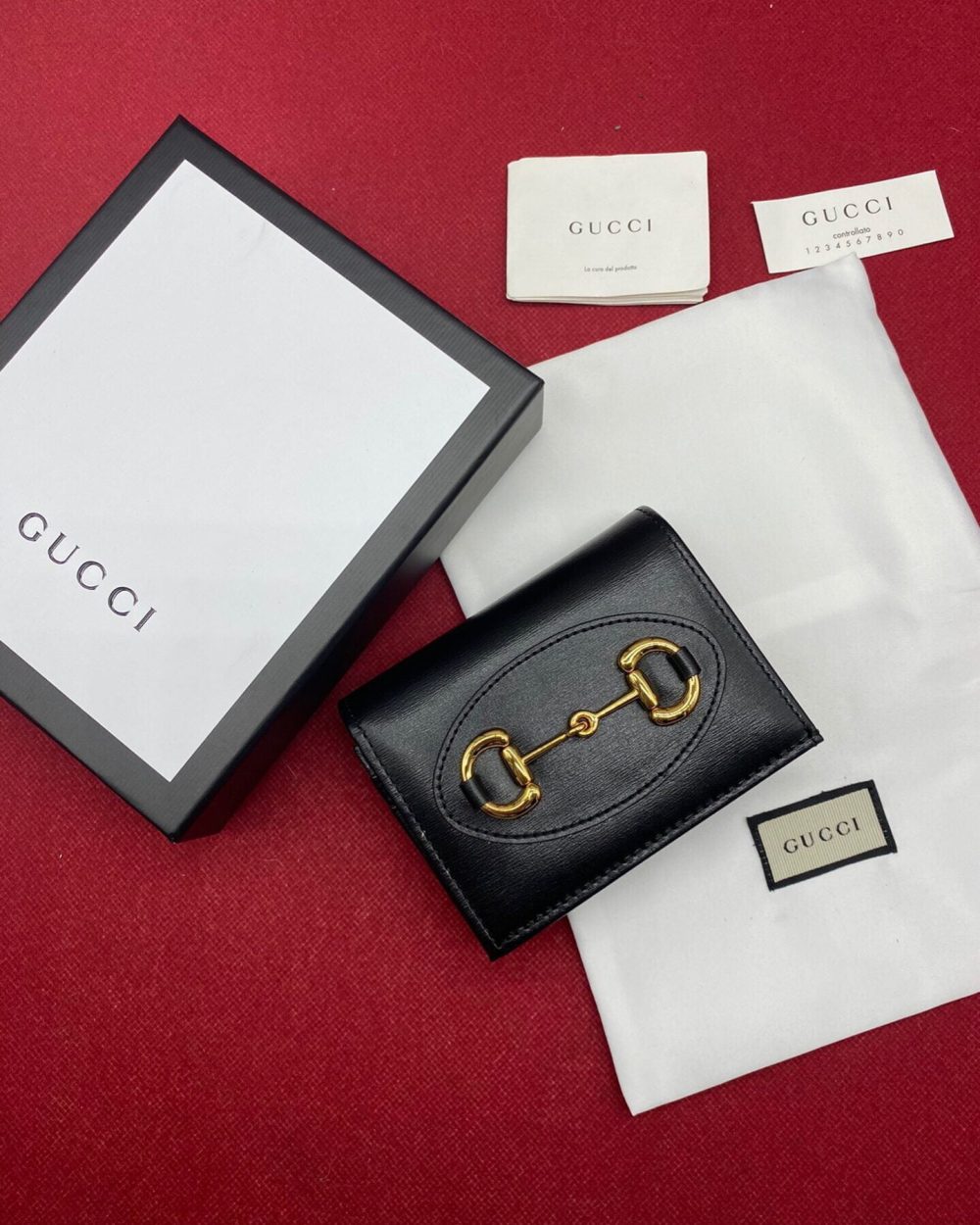 1:1 Replica Gucci Horsebit 1955 Card Case Wallet Black Women’s Wallet 11cm/4.3in GG ‎621887 0YK0G 1000