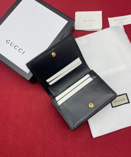1:1 Replica Gucci Horsebit 1955 Card Case Wallet Black Women’s Wallet 11cm/4.3in GG ‎621887 0YK0G 1000