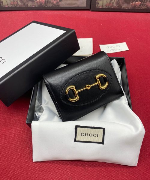 1:1 Replica Gucci Horsebit 1955 Card Case Wallet Black Women’s Wallet 11cm/4.3in GG ‎621887 0YK0G 1000