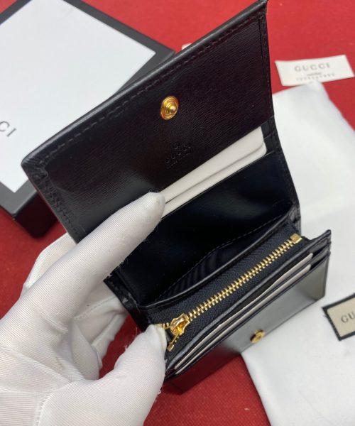 1:1 Replica Gucci Horsebit 1955 Card Case Wallet Black Women’s Wallet 11cm/4.3in GG ‎621887 0YK0G 1000