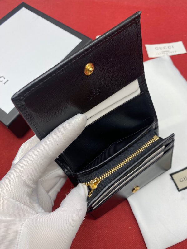 1:1 Replica Gucci Horsebit 1955 Card Case Wallet Black Women’s Wallet 11cm/4.3in GG ‎621887 0YK0G 1000