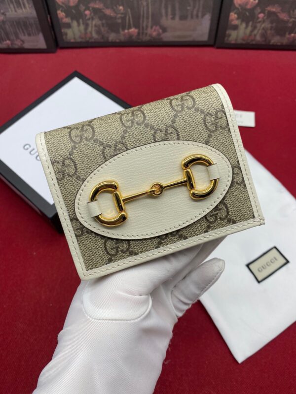 Gucci Horsebit 1955 Card Case Wallet Light Grey Women's Wallet 11cm/4.3in GG 621887 92TCG 9761