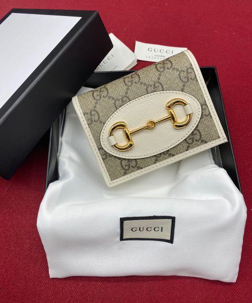 1:1 Replica Gucci Horsebit 1955 Card Case Wallet Light Grey Women's Wallet 11cm/4.3in GG 621887 92TCG 9761
