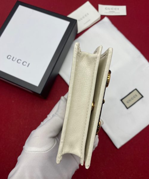 1:1 Replica Gucci Horsebit 1955 Card Case Wallet Light Grey Women's Wallet 11cm/4.3in GG 621887 92TCG 9761