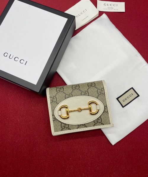 1:1 Replica Gucci Horsebit 1955 Card Case Wallet Light Grey Women's Wallet 11cm/4.3in GG 621887 92TCG 9761