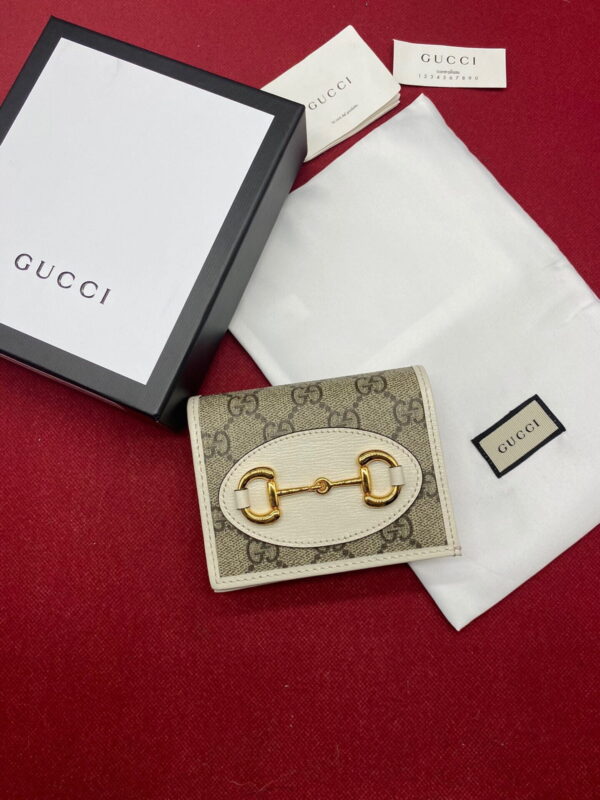 Gucci Horsebit 1955 Card Case Wallet Light Grey Women's Wallet 11cm/4.3in GG 621887 92TCG 9761
