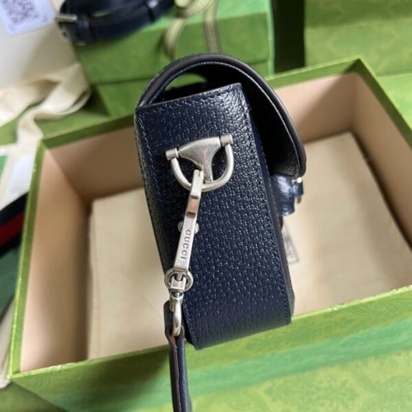 1:1 Replica Gucci Horsebit 1955 GG Mini Bag Beige And Blue Supreme Canvas For Women 8in/20cm 658574 96IWN 4076