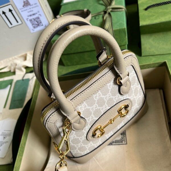 1:1 Replica Gucci Horsebit 1955 GG Mini Bag Beige For Women, Women's Bags 7.9in/20cm GG 677212 UULAG 9682