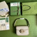 1:1 Replica Gucci Horsebit 1955 GG Mini Bag Beige For Women, Women's Bags 8.1in/21cm GG ‎‎658574 UULAG 9682