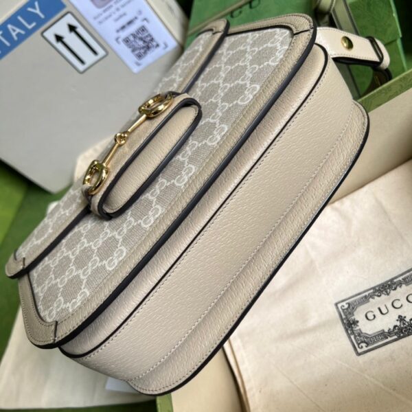 1:1 Replica Gucci Horsebit 1955 GG Mini Bag Beige For Women, Women's Bags 8.1in/21cm GG ‎‎658574 UULAG 9682