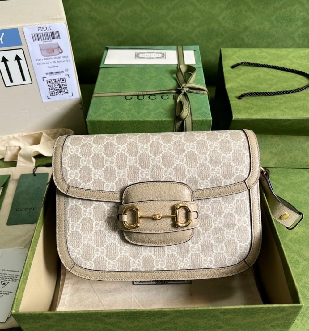1:1 Replica Gucci Horsebit 1955 GG Mini Bag Beige For Women, Women's Bags 8.1in/21cm GG ‎‎658574 UULAG 9682