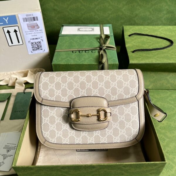 1:1 Replica Gucci Horsebit 1955 GG Mini Bag Beige For Women, Women's Bags 8.1in/21cm GG ‎‎658574 UULAG 9682