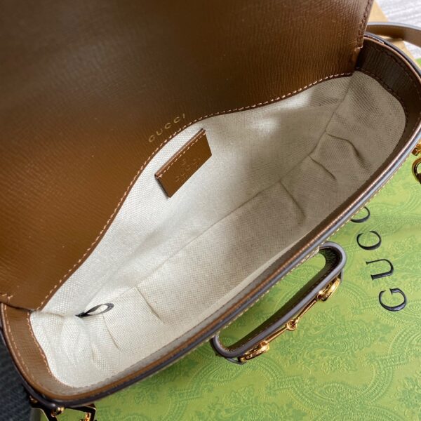 1:1 Replica Gucci Horsebit 1955 GG Mini Bag Beige For Women, Women's Bags 8in/21cm GG