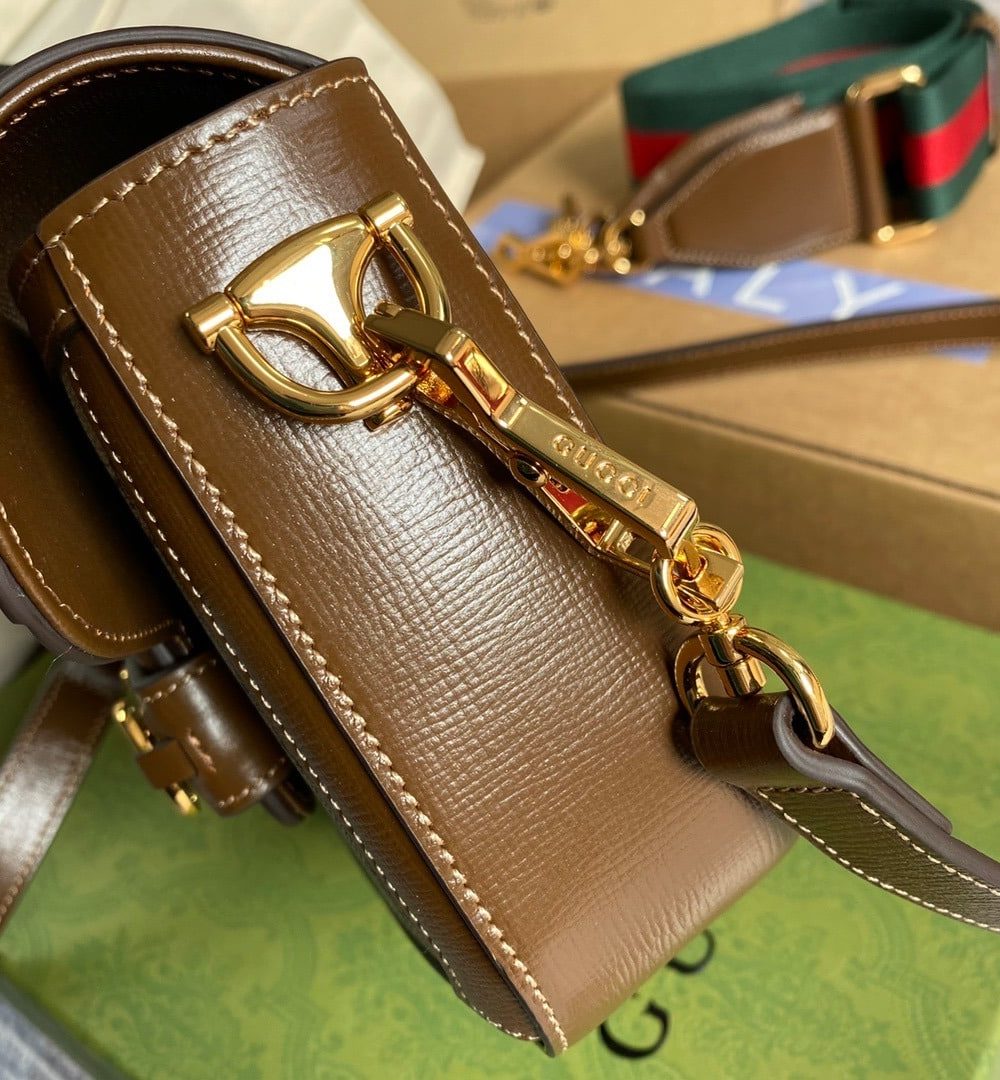 1:1 Replica Gucci Horsebit 1955 GG Mini Bag Beige For Women, Women's Bags 8in/21cm GG