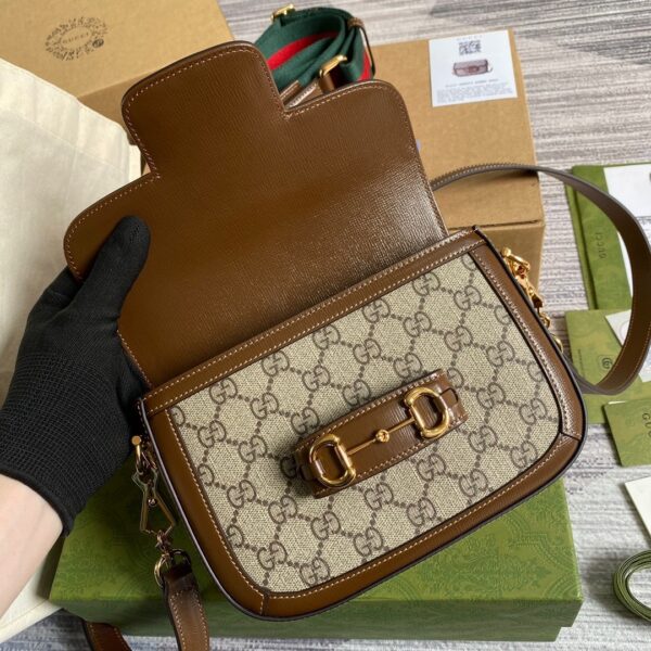 1:1 Replica Gucci Horsebit 1955 GG Mini Bag Beige For Women, Women's Bags 8in/21cm GG