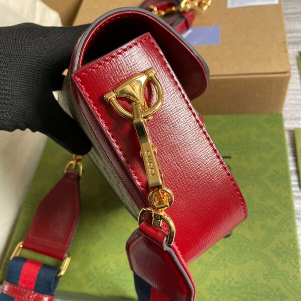 1:1 Replica Gucci Horsebit 1955 GG Mini Bag Red For Women, Women's Bags 8in/21cm GG