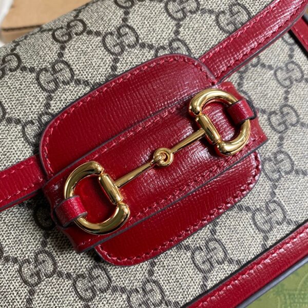 1:1 Replica Gucci Horsebit 1955 GG Mini Bag Red For Women, Women's Bags 8in/21cm GG