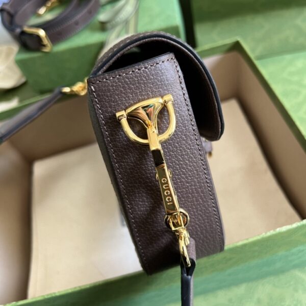1:1 Replica Gucci Horsebit 1955 Jumbo Mini Bag Camel And Ebony Jumbo GG Canvas For Women 8in/21cm 658574 UKMDG 2570