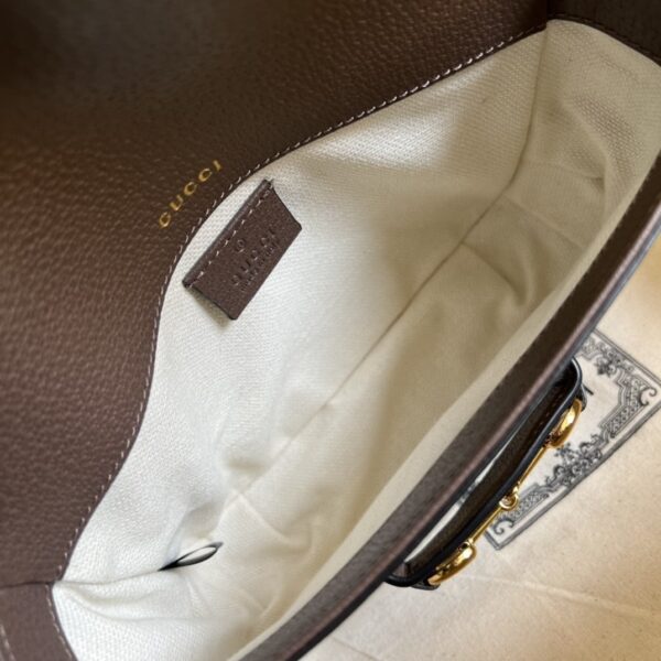1:1 Replica Gucci Horsebit 1955 Jumbo Mini Bag Camel And Ebony Jumbo GG Canvas For Women 8in/21cm 658574 UKMDG 2570