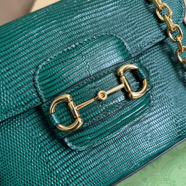 1:1 Replica Gucci Horsebit 1955 Lizard Mini Bag Green For Women, Women's Bags 8in/20cm GG‎ ‎675801 LUZ0G 3154