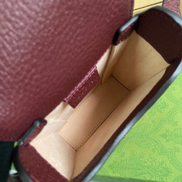 1:1 Replica Gucci Horsebit 1955 Mini Bag Beige And Burgundy GG Supreme Canvas For Women  6.7in/17cm GG 625615F6B3G9865