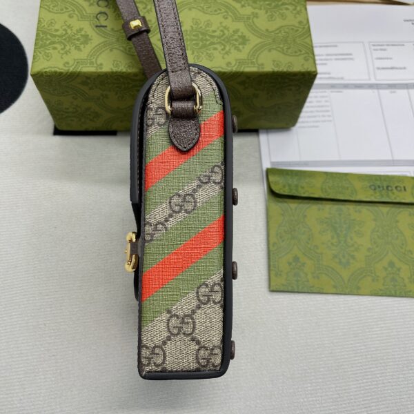 1:1 Replica Gucci Horsebit 1955 Mini Bag Beige And Ebony GG Supreme Canvas With Geometric Print For Women  6.7in/17cm GG  ‎625615 UQHFG 8679