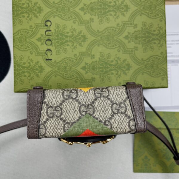 1:1 Replica Gucci Horsebit 1955 Mini Bag Beige And Ebony GG Supreme Canvas With Geometric Print For Women  6.7in/17cm GG  ‎625615 UQHFG 8679