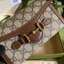 1:1 Replica Gucci Horsebit 1955 Mini Bag Beige For Women, Women's Bags 7.1in/18cm GG ‎‎‎699296 92TCG 8563